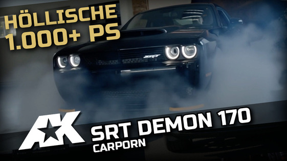 Thumbnail für ein Video -Beitrag des Autohauses Köhler in Potsdam. Im Zentrum steht ein Dodge Challenger SRT Demon 170.