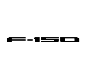 Das Logo zeigt den minimalistischen, schwarzen Schriftzug F-150 in einer kantigen, modernen Schriftart. Es steht für das beliebte Ford-Pick-up-Modell, das für Stärke, Zuverlässigkeit und Funktionalität steht.