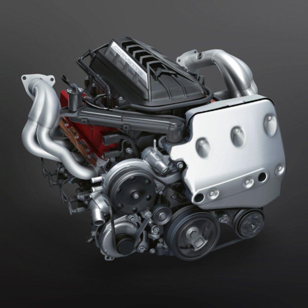 Corvette C8 Stingray - LT2 V8 Motor Darstellung des LT2 V8-Motors der Chevrolet Corvette C8 Stingray